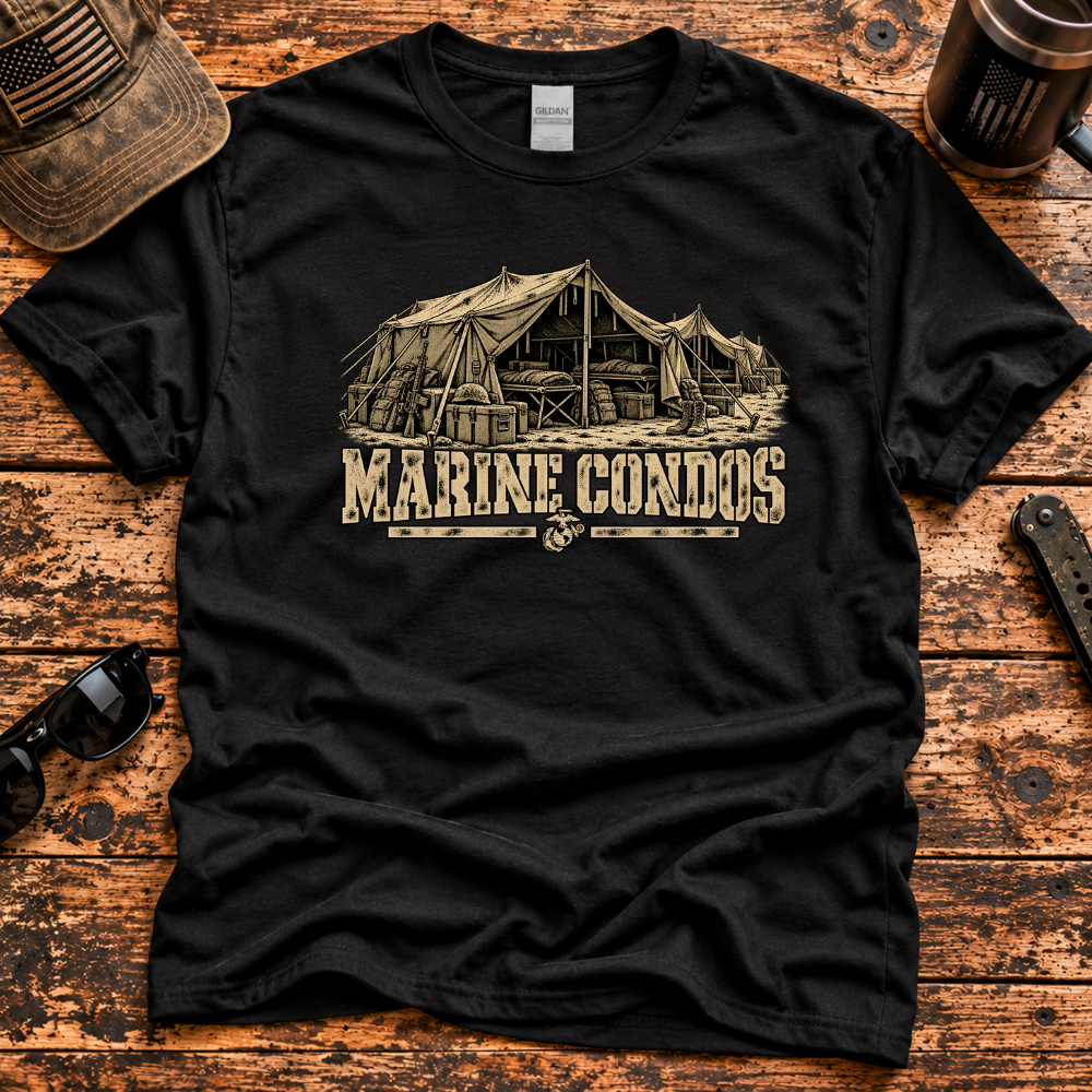 Marine Condos – Marine Corps Tent City T-Shirt