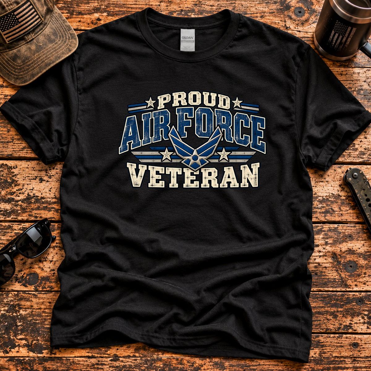 Proud Air Force Veteran – Vintage Military T-Shirt