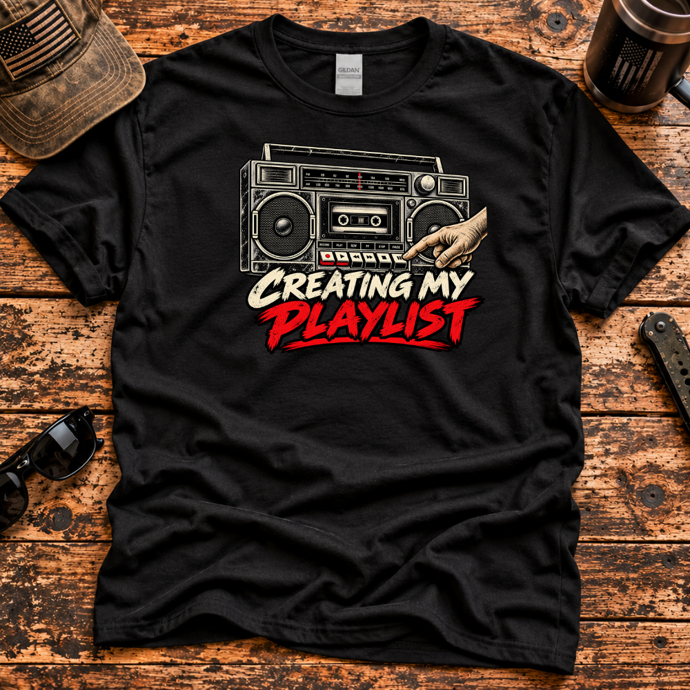 Creating My Playlist – Gen X Boombox T-Shirt