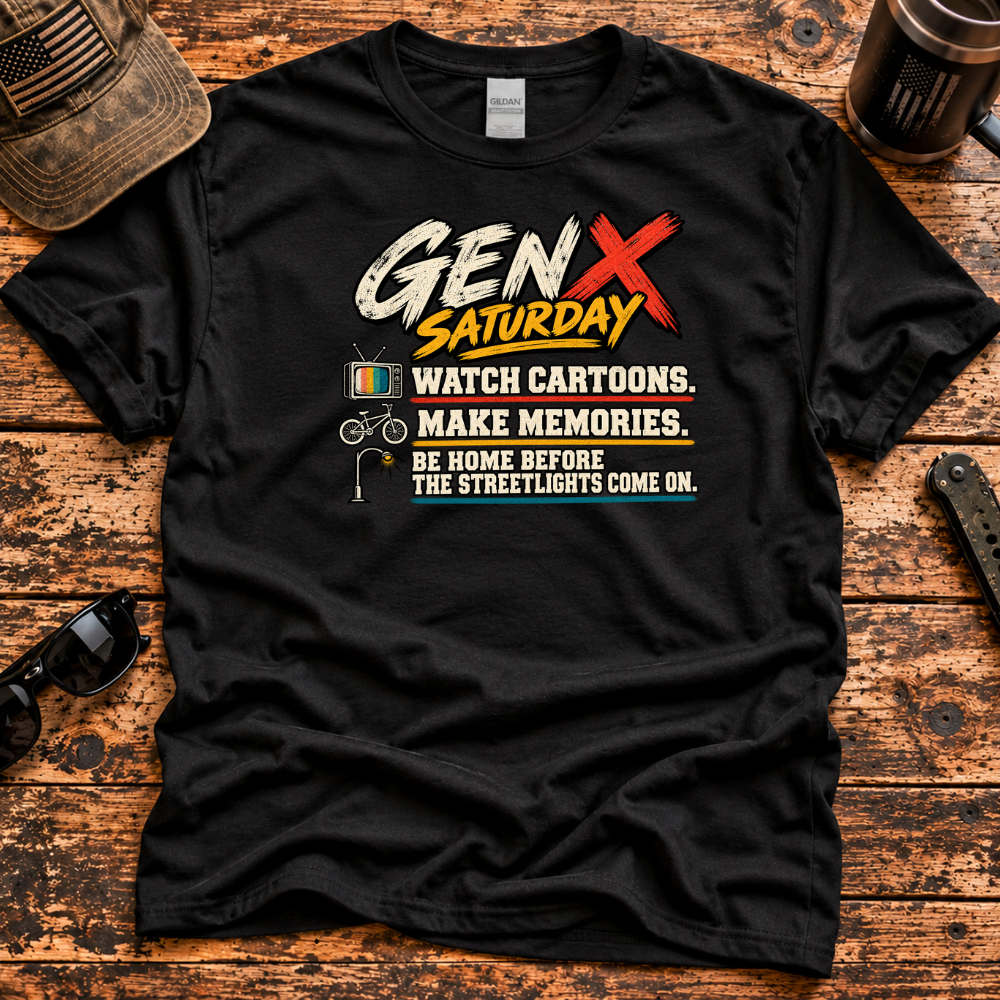 Gen X Saturday – Cartoons & Streetlights T-Shirt