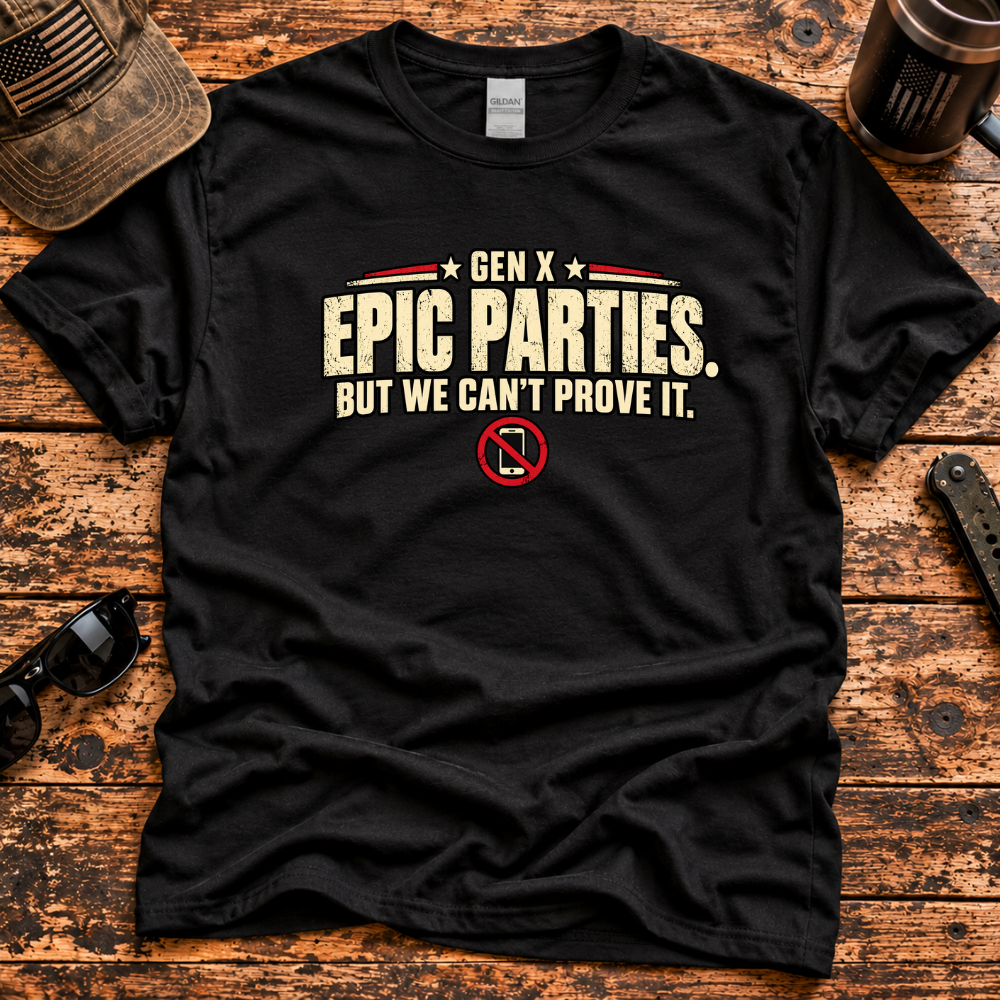 Gen X Epic Parties – But We Can't Prove It T-Shirt