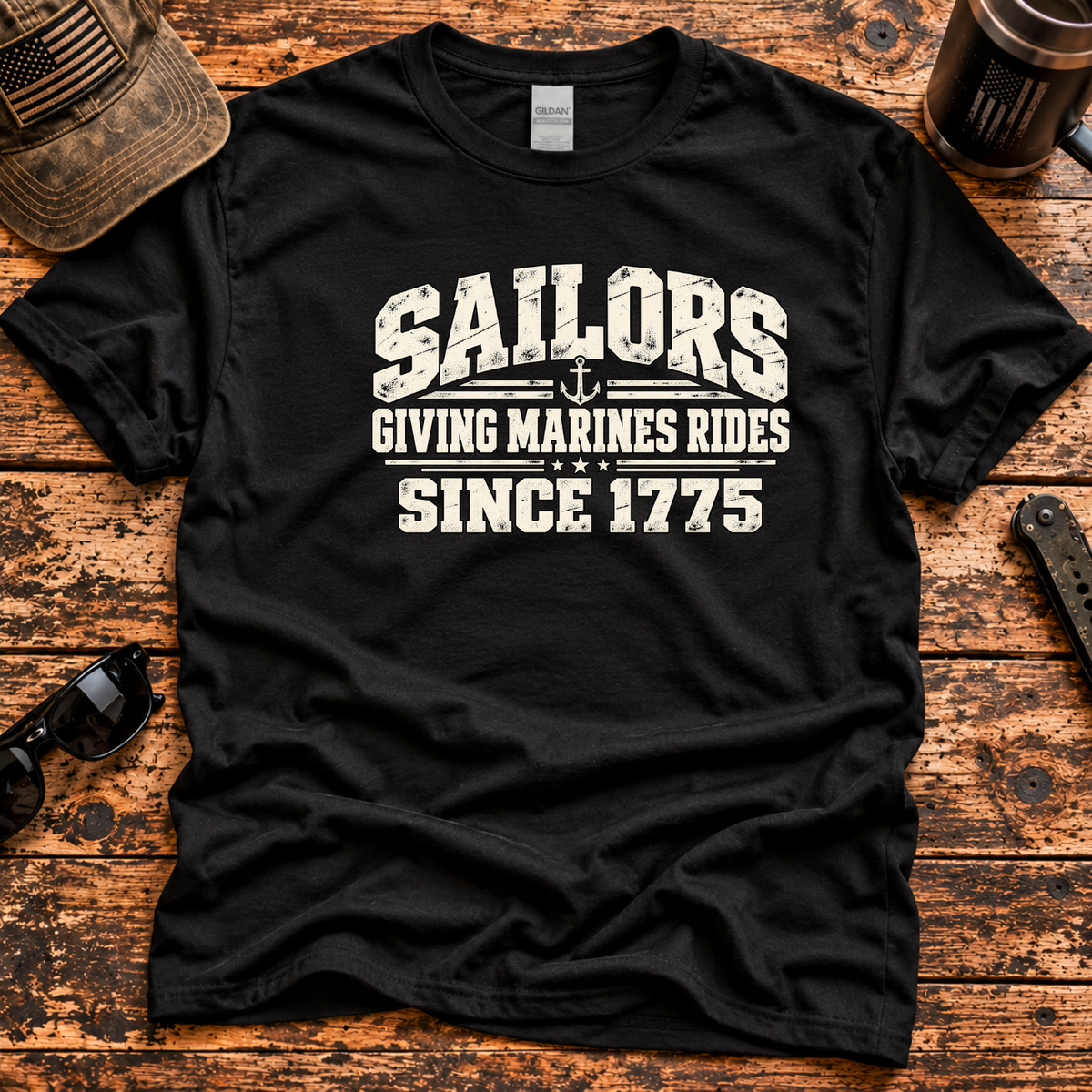 Sailors Giving Marines Rides Since 1775 — Funny Navy Veteran T-Shirt