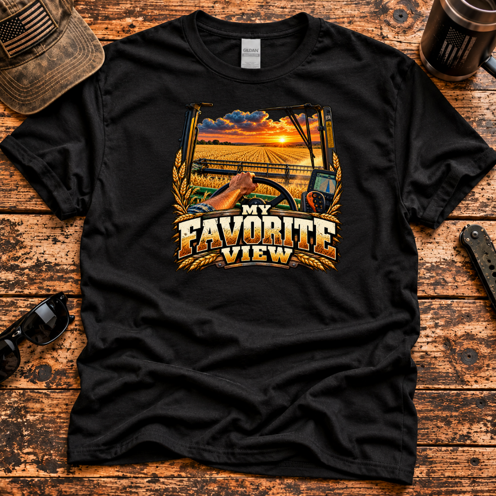 My Favorite View – Wheat Harvest Farmer T-Shirt