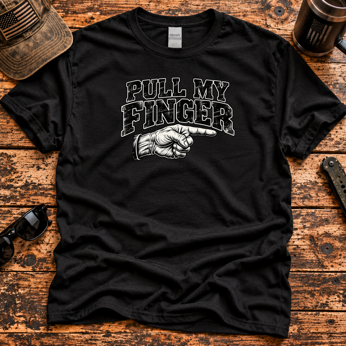 Pull My Finger — Funny Grandpa Vintage Humor T-Shirt