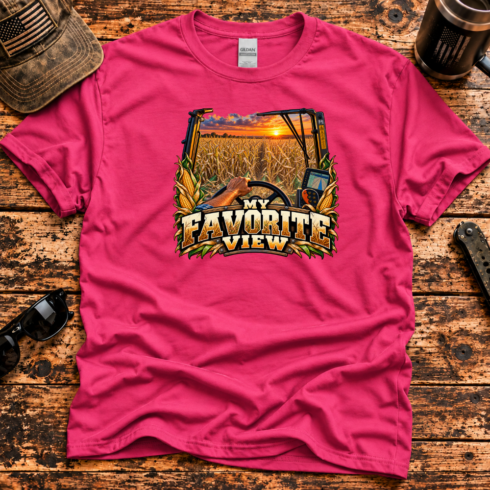 My Favorite View – Corn Harvest Farmer T-Shirt