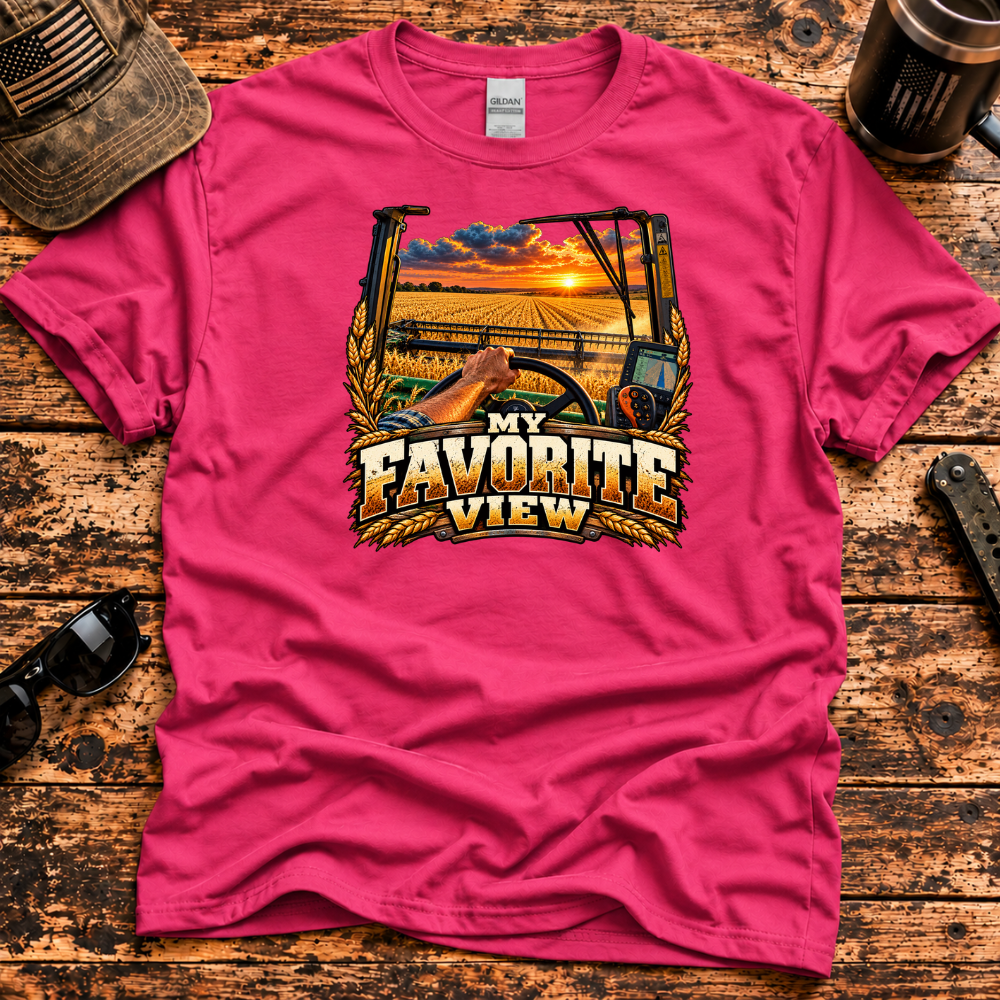 My Favorite View – Wheat Harvest Farmer T-Shirt