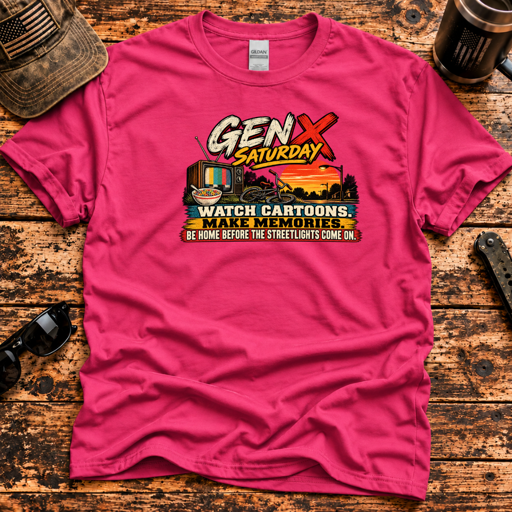 Gen X Saturday – Cartoons & Streetlights T-Shirt