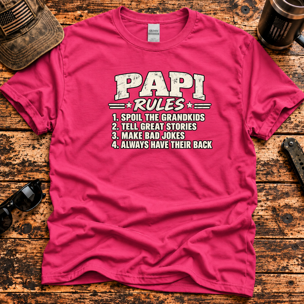 Papi Rules – Spoil the Grandkids T-Shirt