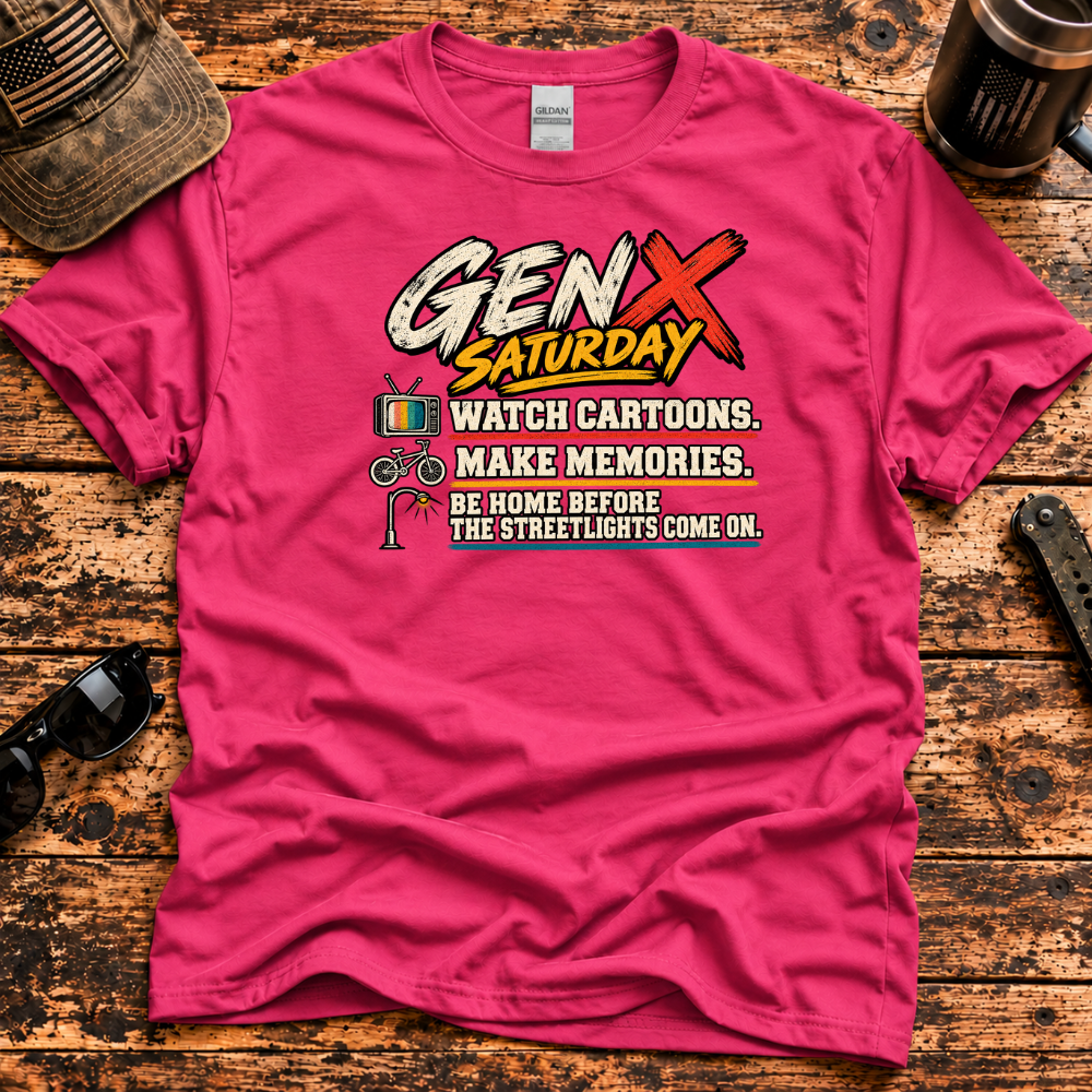 Gen X Saturday – Cartoons & Streetlights T-Shirt
