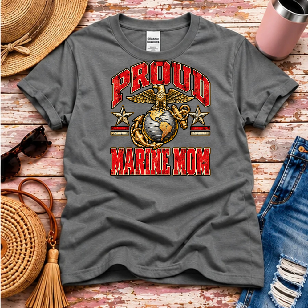 Proud Marine Mom T-Shirt – USMC Family Pride