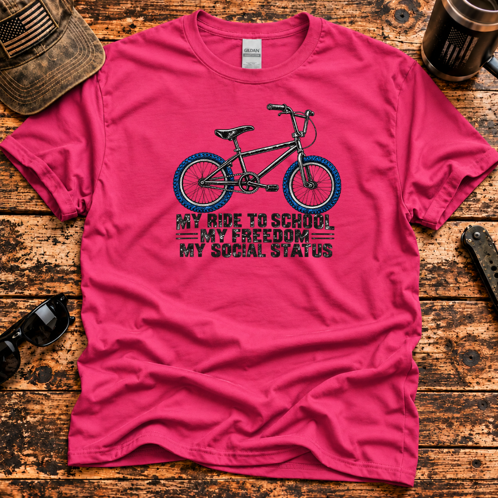 My Ride to School – Blue Tire Gen X BMX T-Shirt