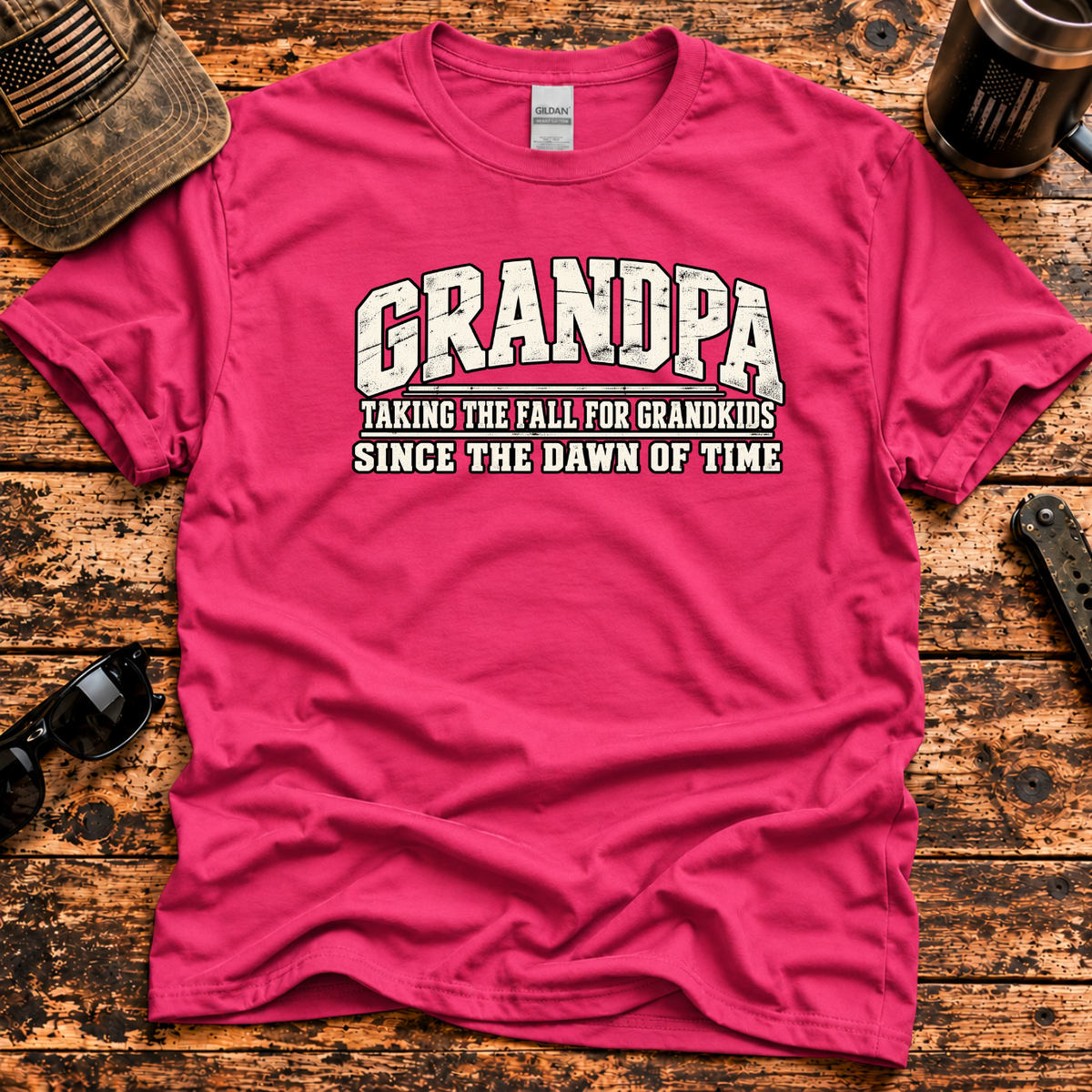Grandpa — Taking the Fall for Grandkids Vintage Humor T-Shirt