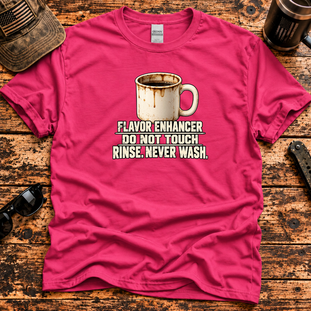 Rinse. Never Wash. – Navy Coffee T-Shirt