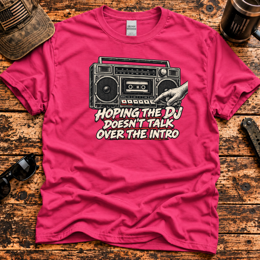 Hoping the DJ Doesn’t Talk Over the Intro – Gen X Boombox T-Shirt