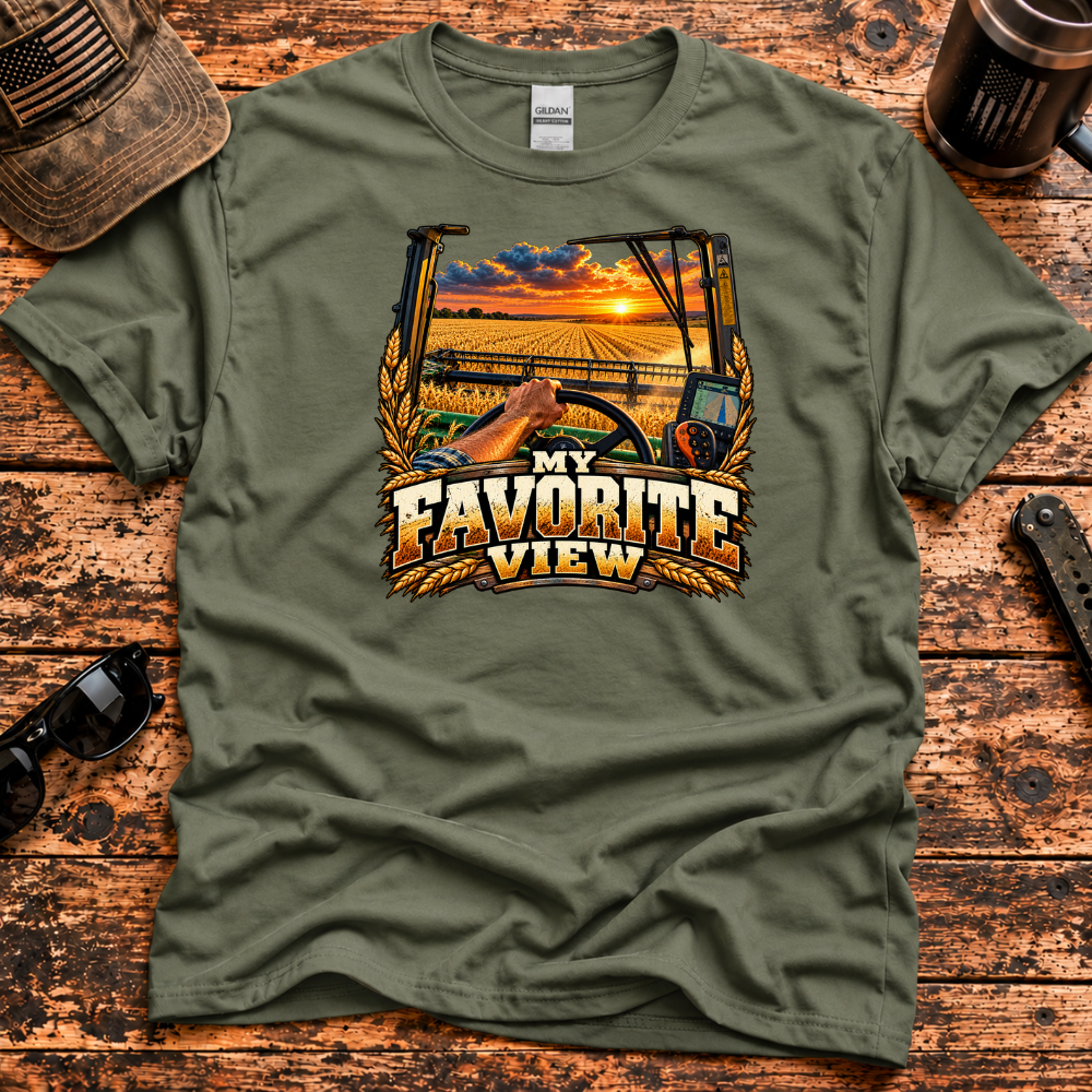My Favorite View – Wheat Harvest Farmer T-Shirt