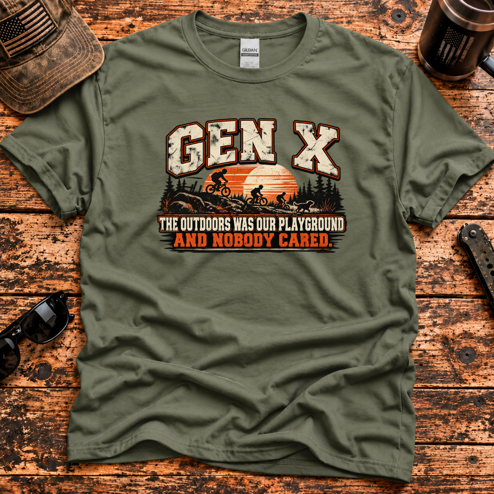 Gen X The Outdoors Was Our Playground T-Shir