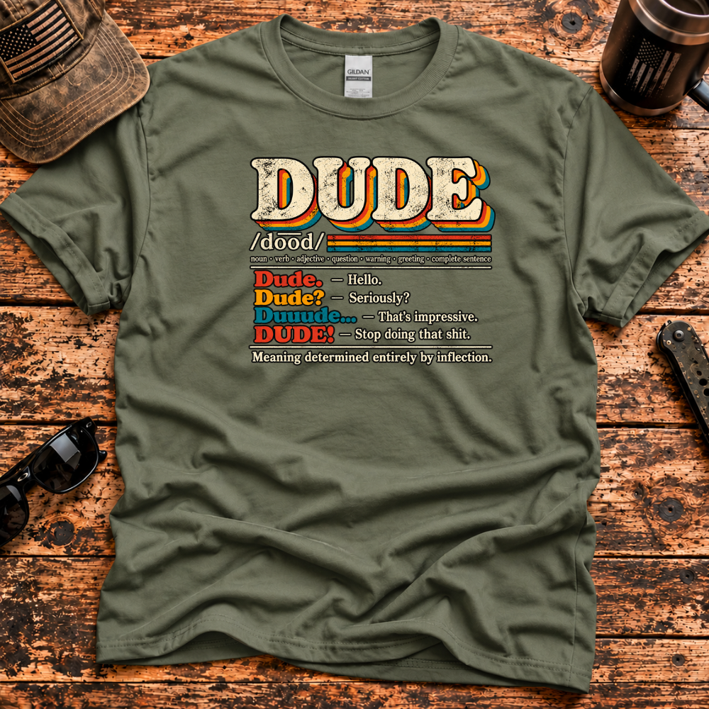 Dude Definition Retro T-Shirt – Gen X 80s Slang Shirt