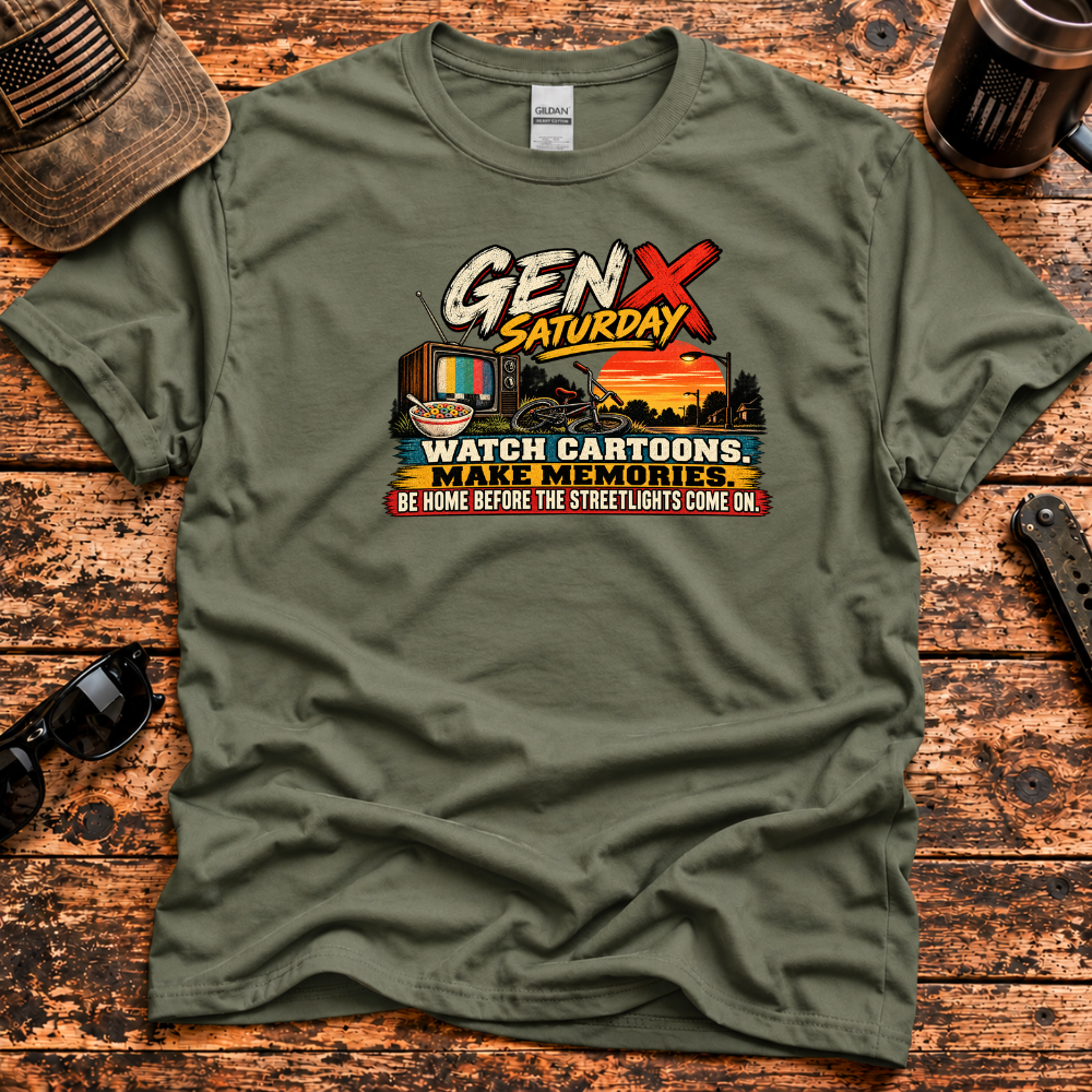 Gen X Saturday – Cartoons & Streetlights T-Shirt