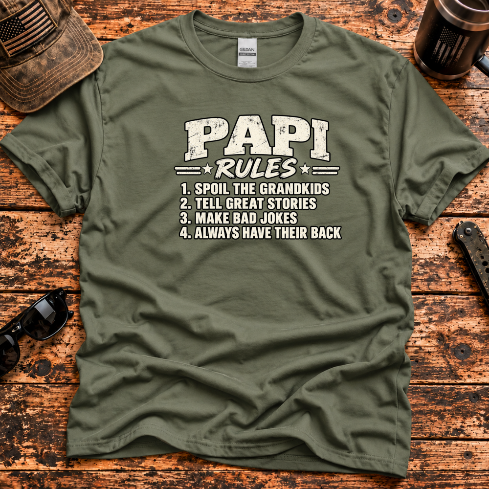 Papi Rules – Spoil the Grandkids T-Shirt