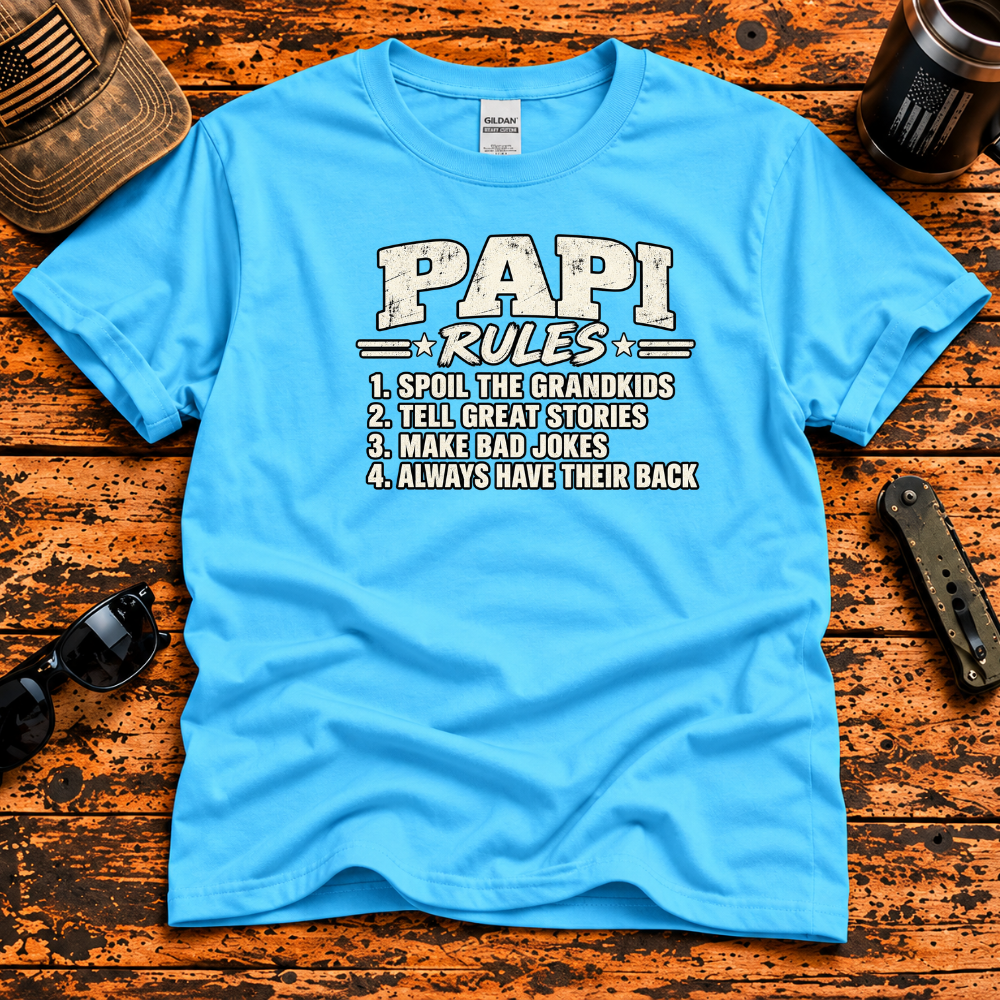 Papi Rules – Spoil the Grandkids T-Shirt