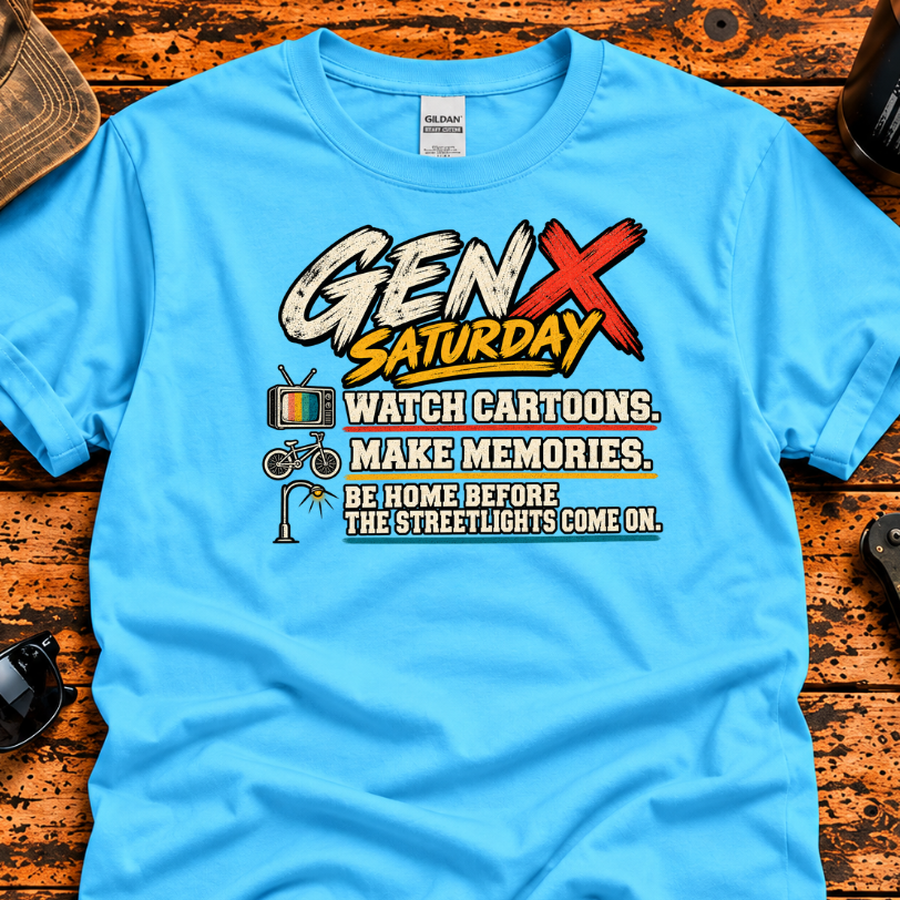 Gen X Saturday – Cartoons & Streetlights T-Shirt