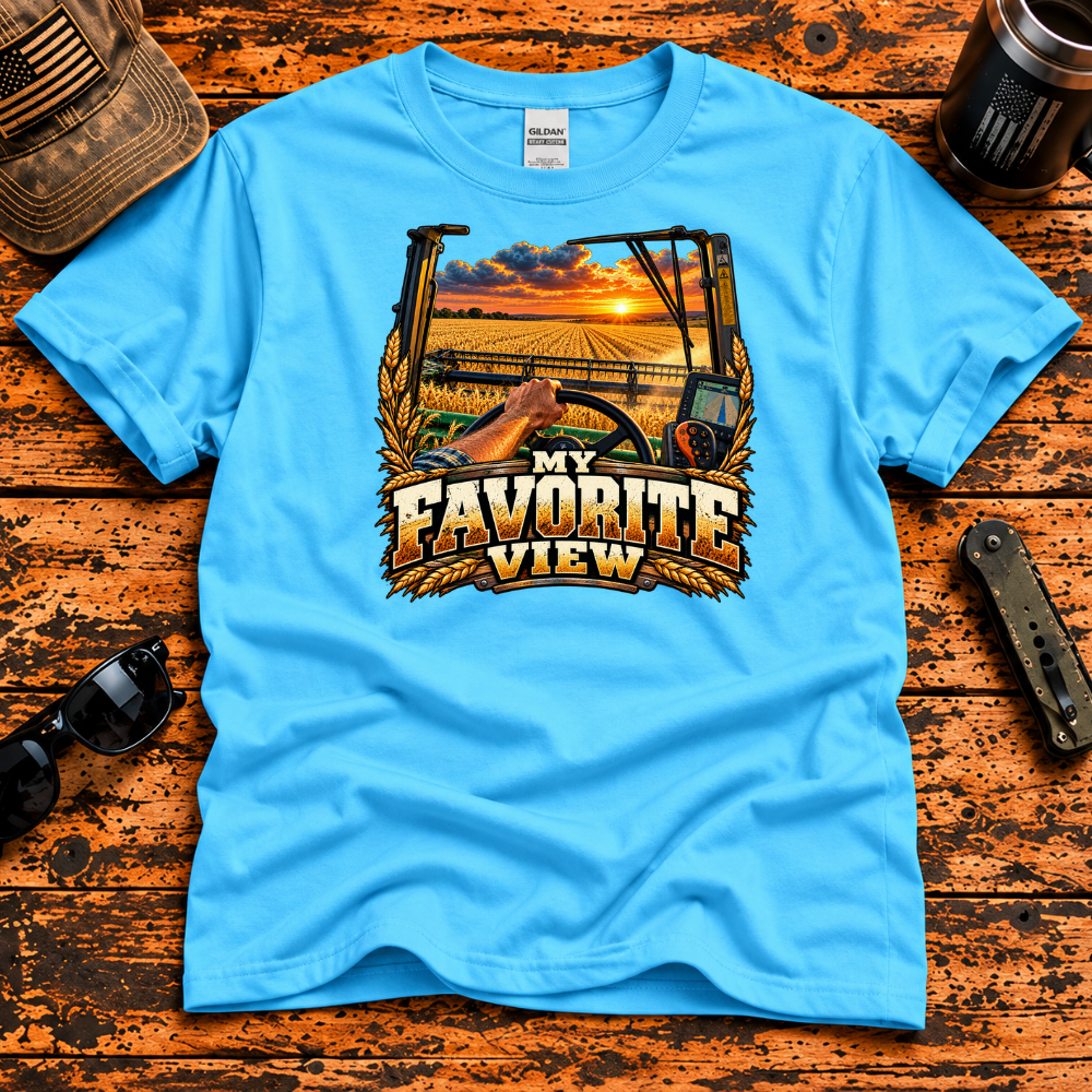 My Favorite View – Wheat Harvest Farmer T-Shirt