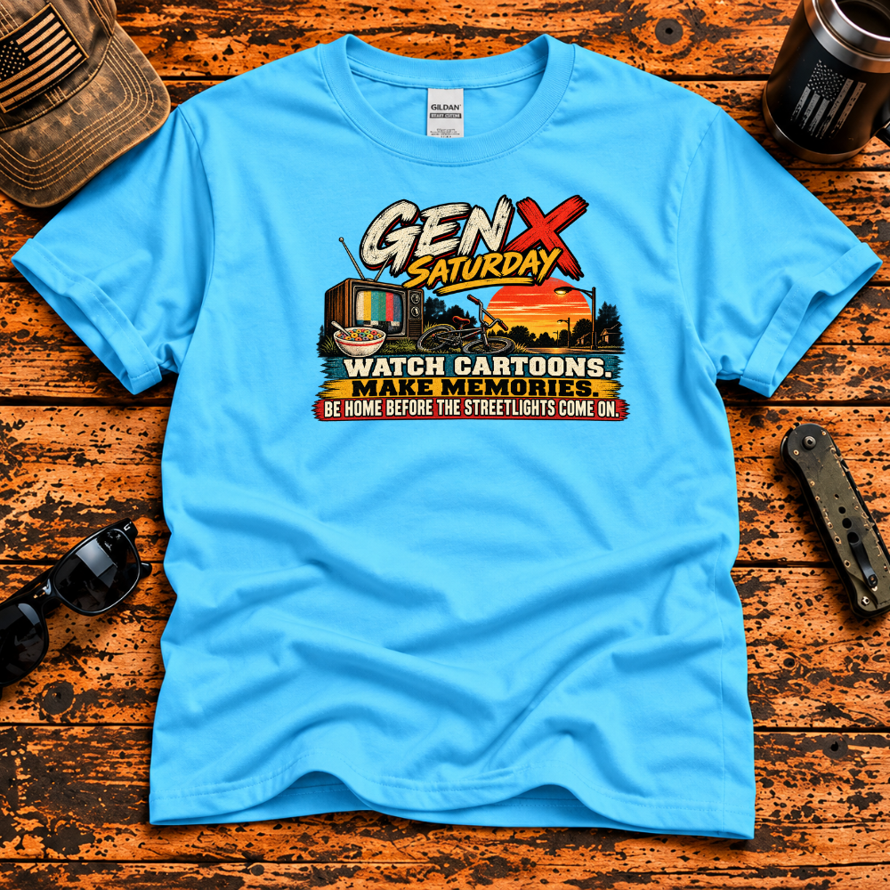 Gen X Saturday – Cartoons & Streetlights T-Shirt