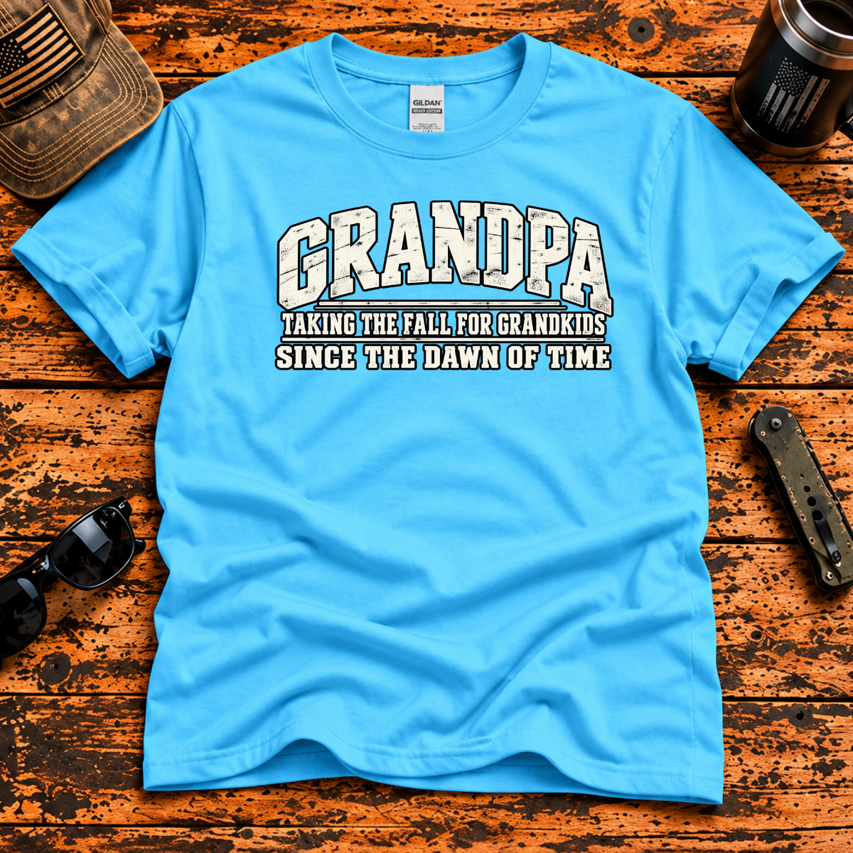 Grandpa — Taking the Fall for Grandkids Vintage Humor T-Shirt
