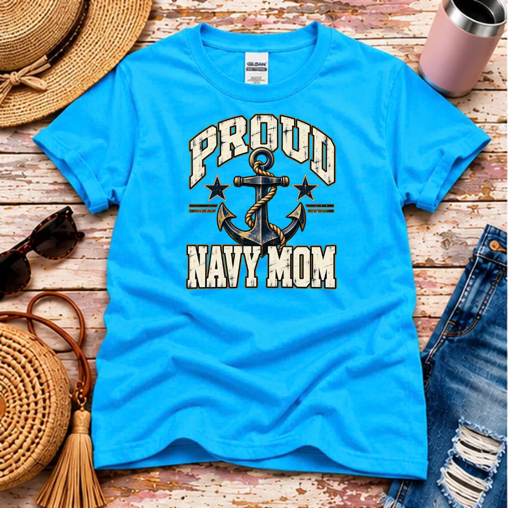 Proud Navy Mom T-Shirt – U.S. Navy Family Pride
