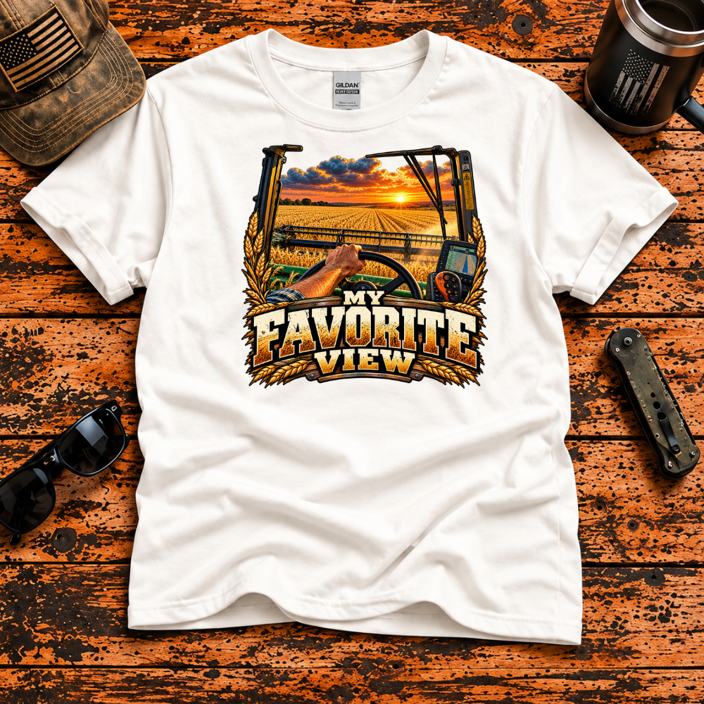 My Favorite View – Wheat Harvest Farmer T-Shirt