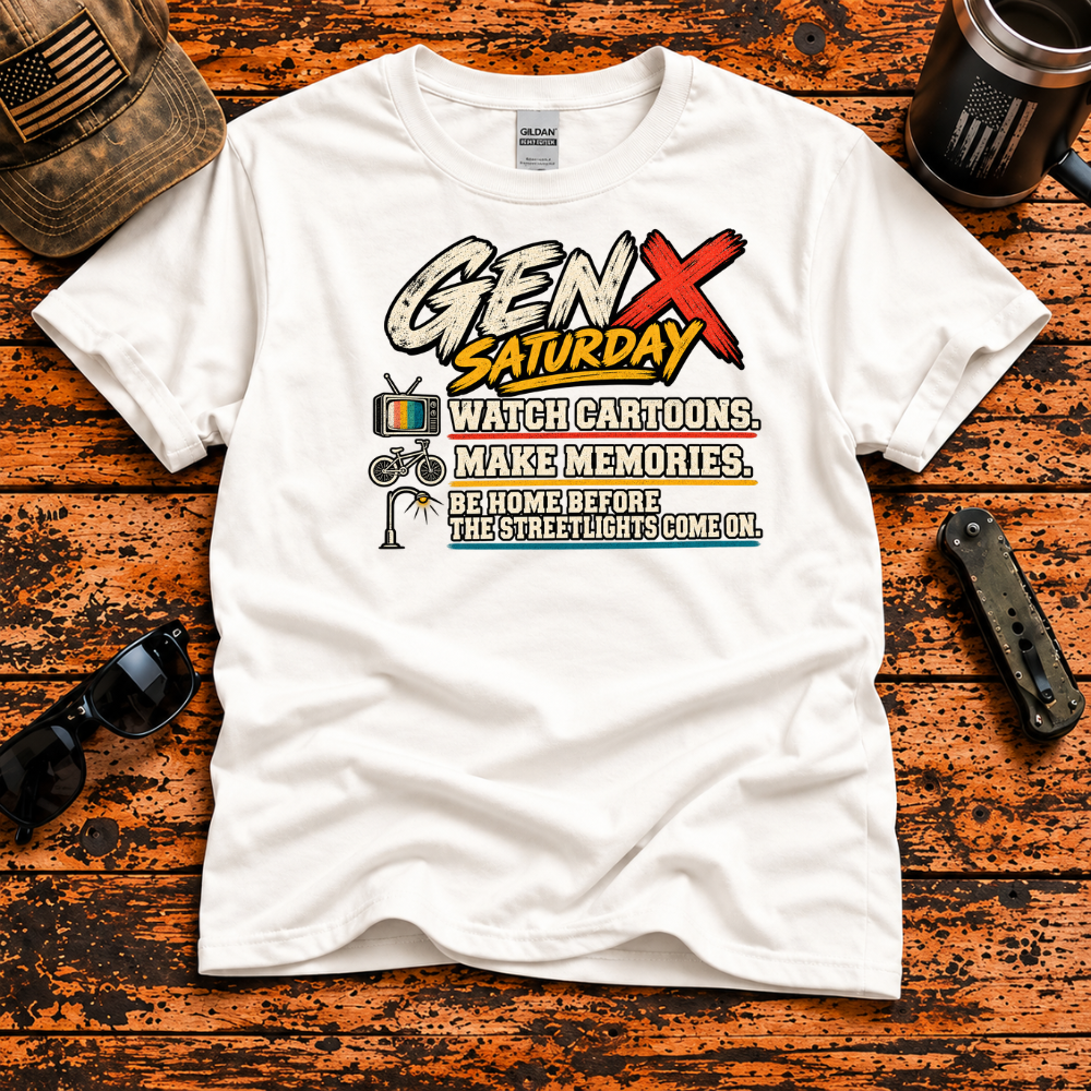 Gen X Saturday – Cartoons & Streetlights T-Shirt
