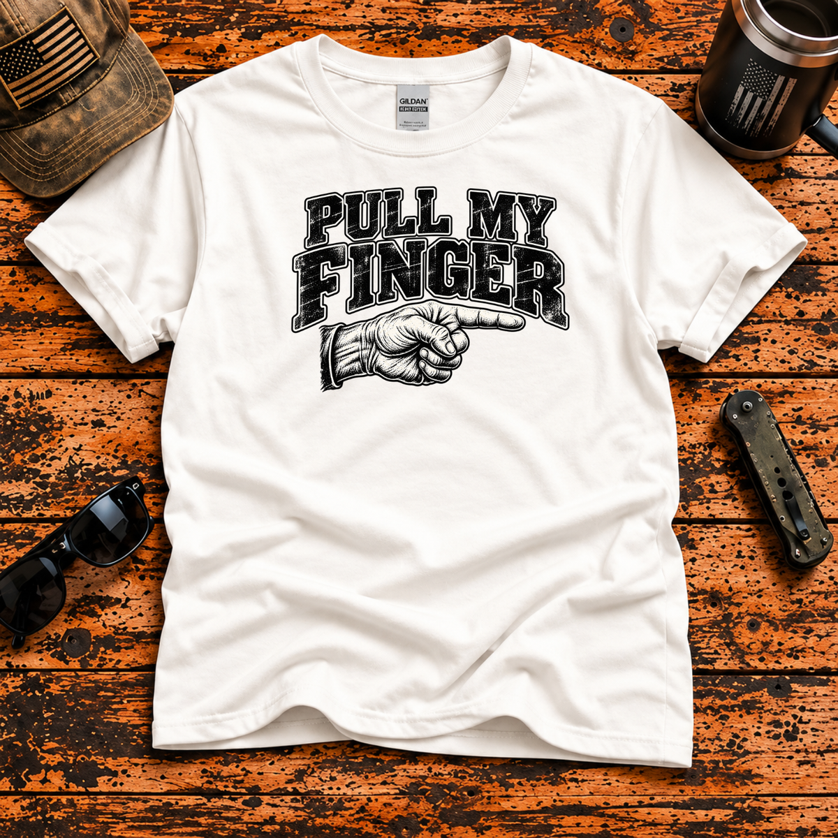 Pull My Finger — Funny Grandpa Vintage Humor T-Shirt