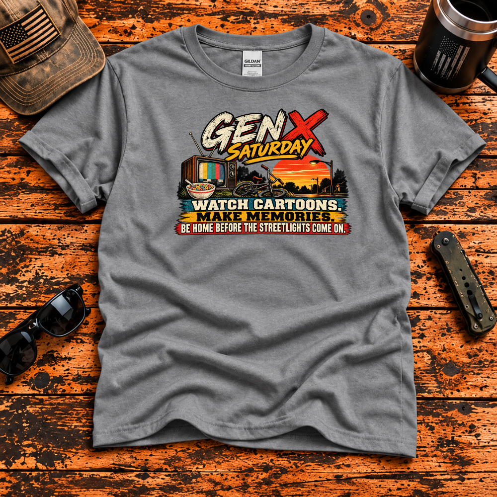 Gen X Saturday – Cartoons & Streetlights T-Shirt
