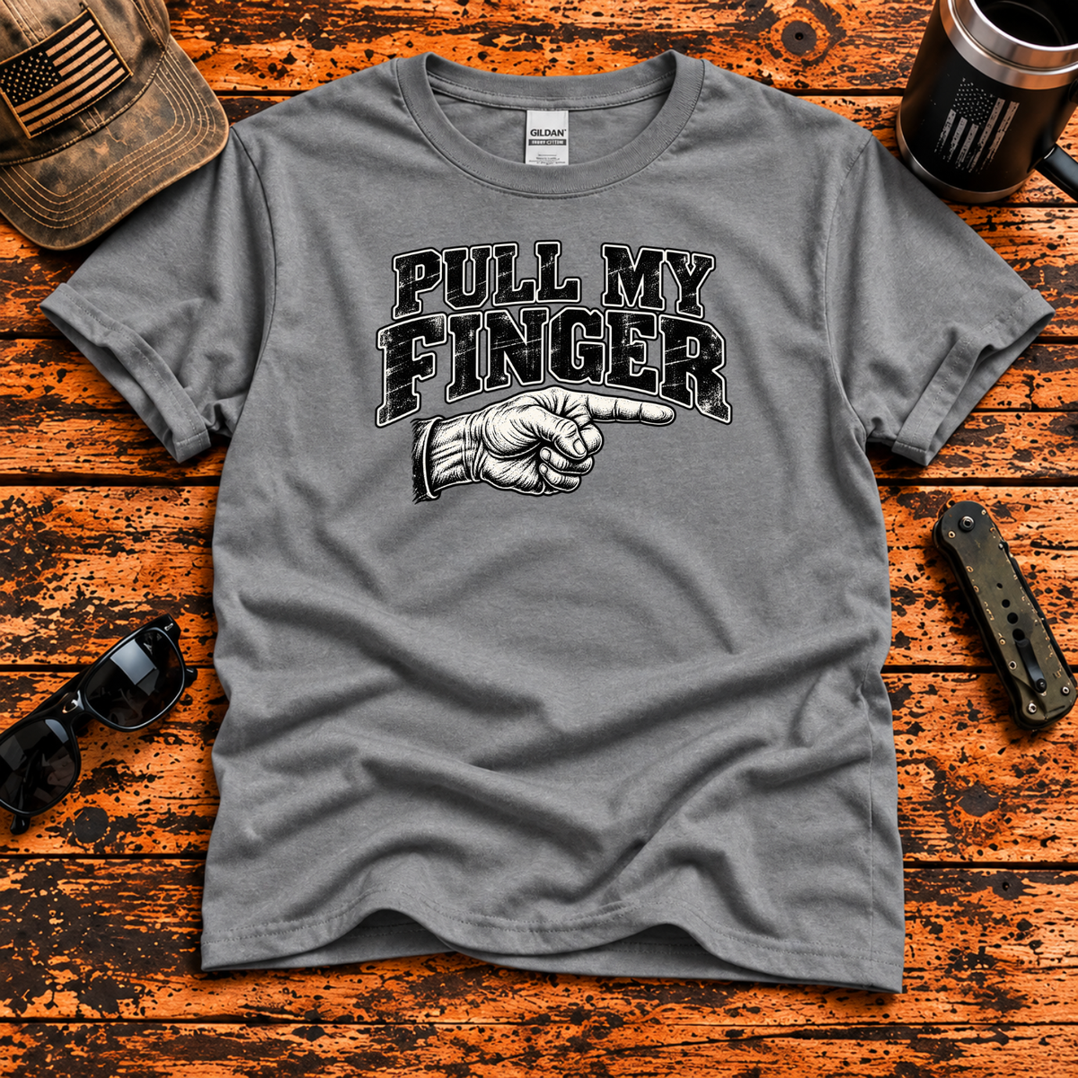 Pull My Finger — Funny Grandpa Vintage Humor T-Shirt