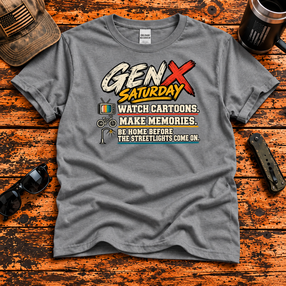 Gen X Saturday – Cartoons & Streetlights T-Shirt