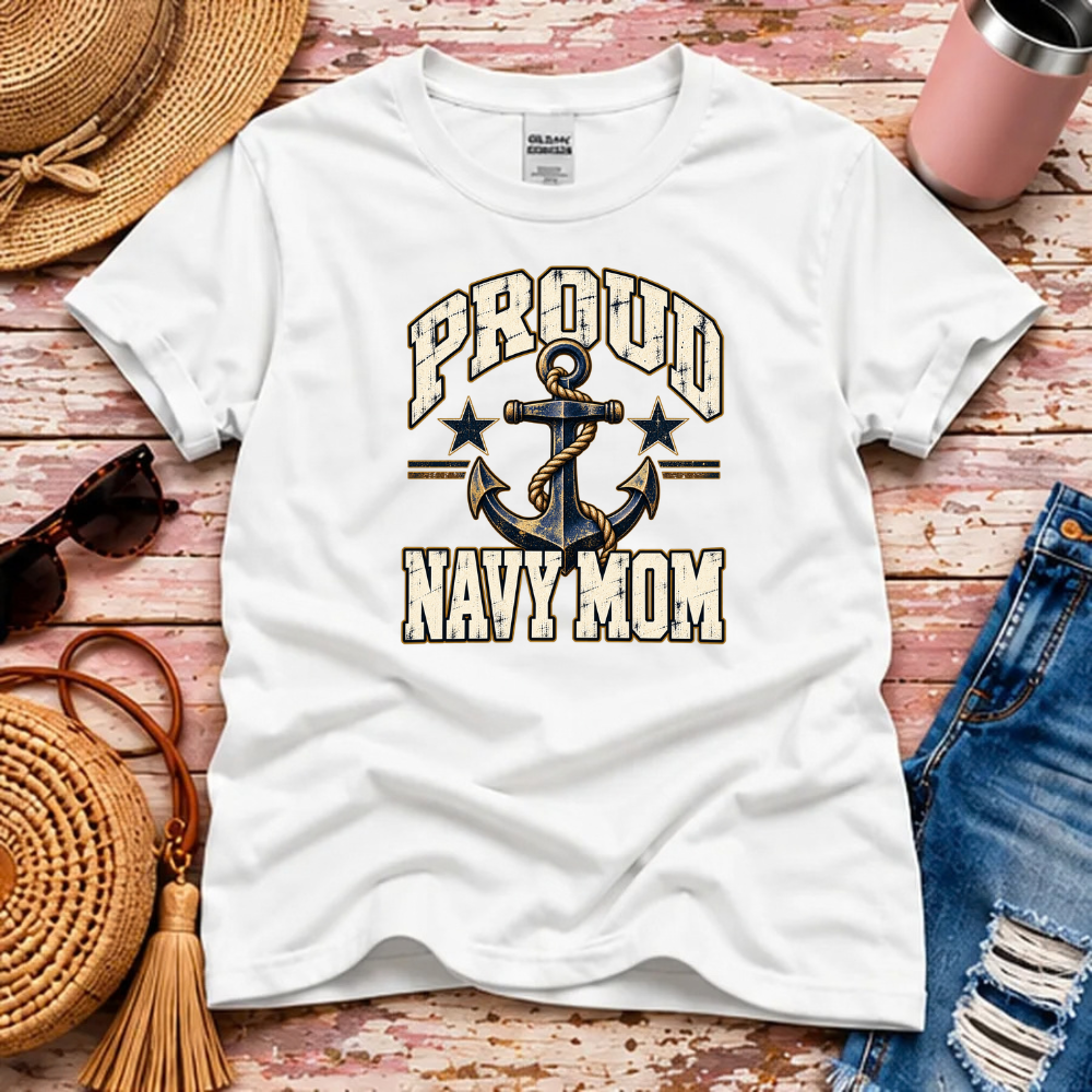 Proud Navy Mom T-Shirt – U.S. Navy Family Pride
