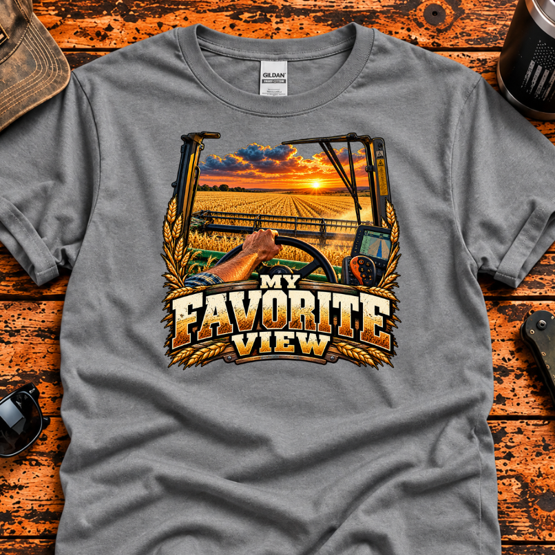 My Favorite View – Wheat Harvest Farmer T-Shirt