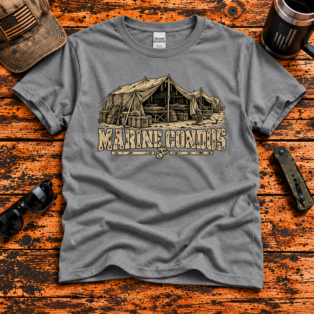 Marine Condos – Marine Corps Tent City T-Shirt